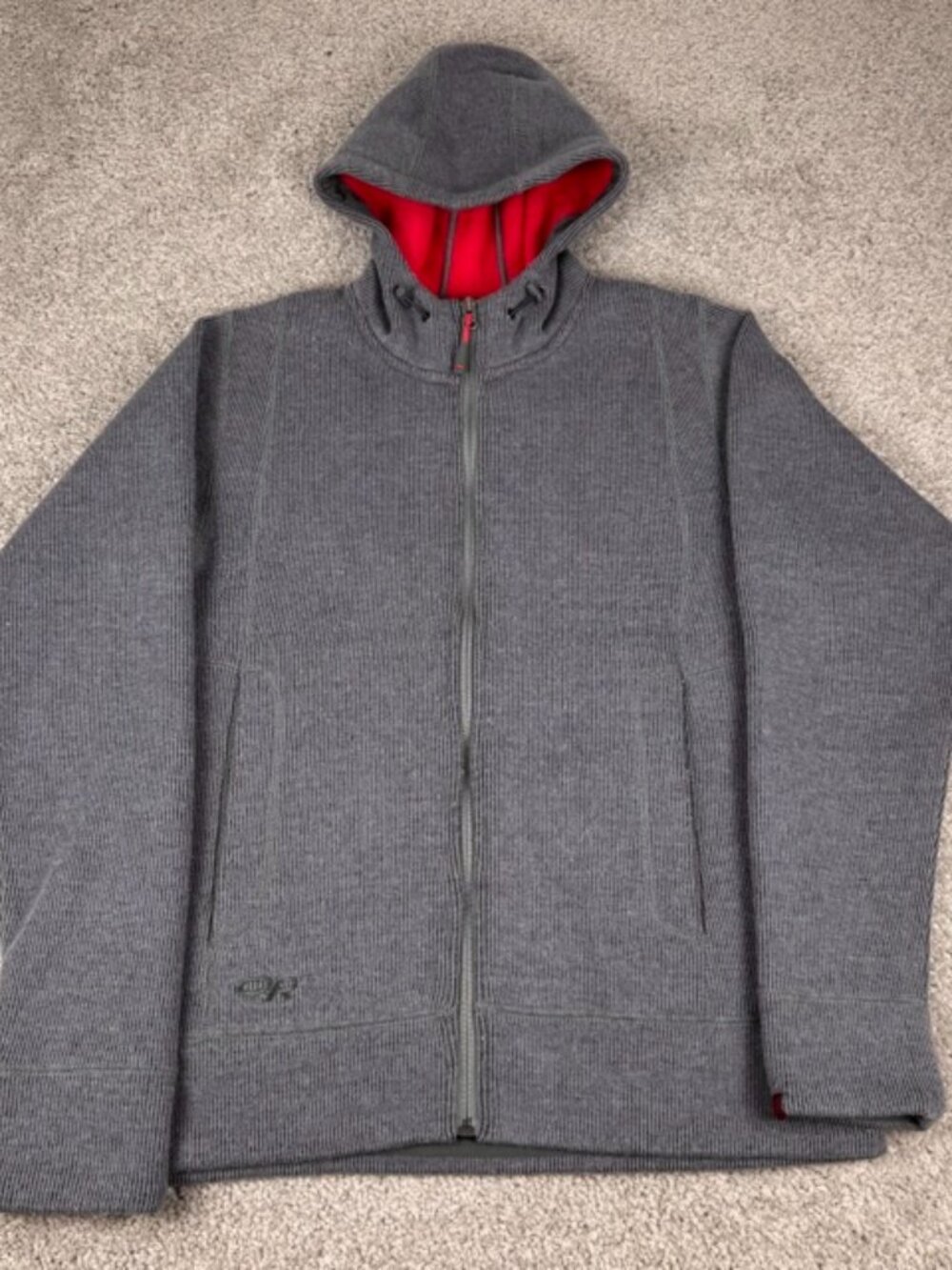 Outdoor Research Exit Hoody Women's M Grey Wool Blend Full Zip Fleece Jacket